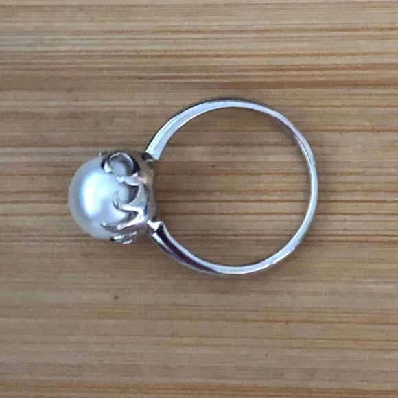 Estate Cultured Pearl Ring Marked 925 China Cannot Make Out Maker's Mark - Picture 5 of 7